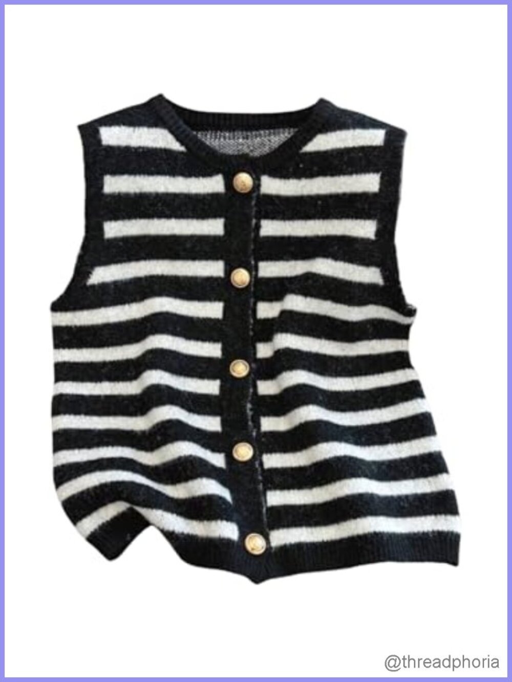 RoseSeek Women's Sleeveless Button Down Sweater Vest Knit Crewneck